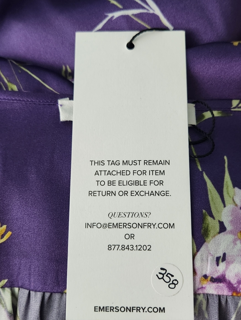 Emerson Fry Lavender Floral Silk Roses Dress - Picture 8 of 9